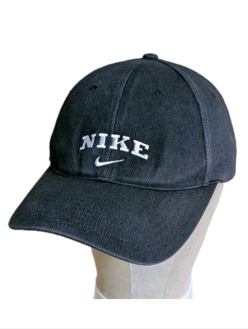 Vintage Nike Denim Baseball Cap Hat Embroidered Logo Adjustable Strapb